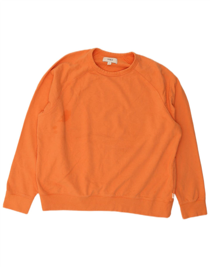 Marks & Spencer Mens Sweatshirt Jumper Large Orange Cotton