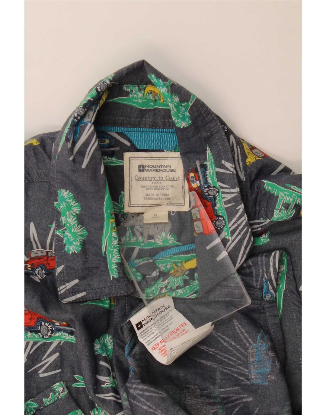 Mountain Warehouse Boys Abstract Pattern Shirt 12-13 Years Navy Blue
