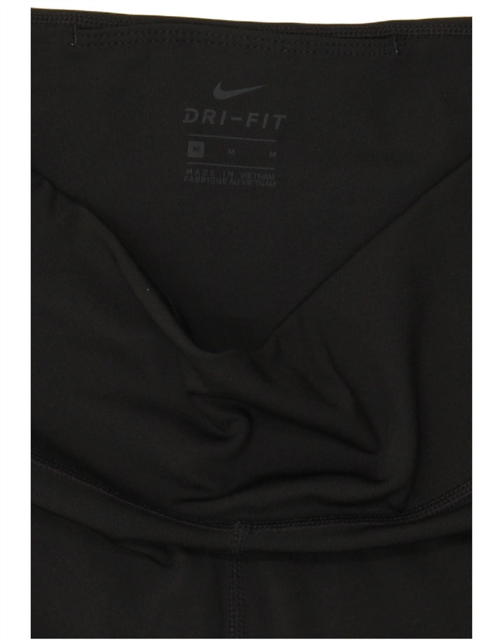 NIKE Womens Dri Fit Graphic Leggings UK 12 Medium  Black