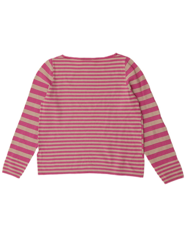 Tommy Hilfiger Damen-Pullover mit U-Boot-Ausschnitt, Gr. 14, groß, rosa gestreift