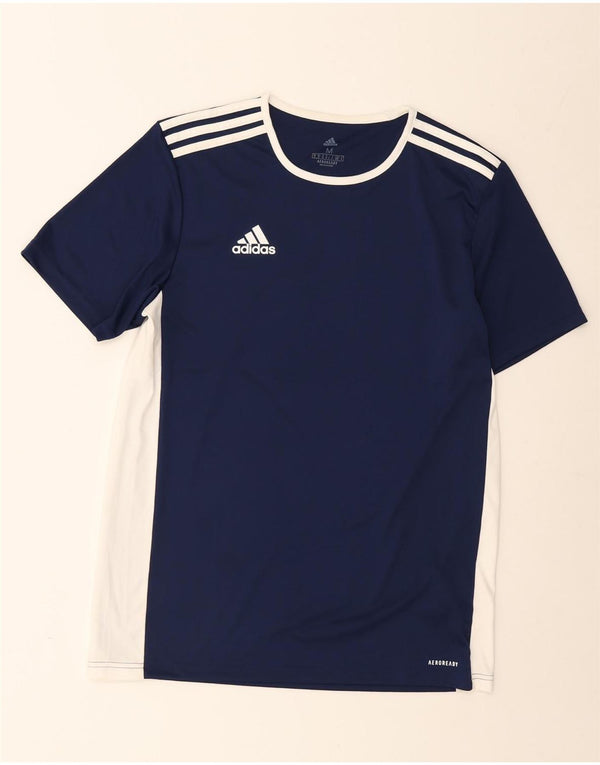 Adidas Mens Aeroready T-Shirt Top Medium Navy Blue Colourblock Polyester