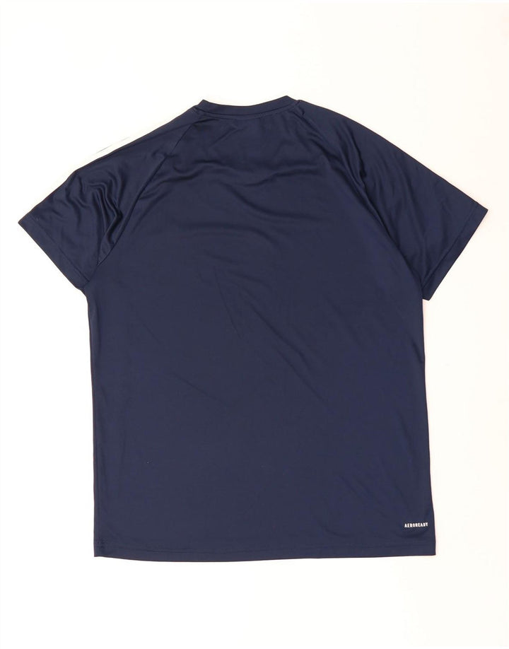 Adidas Mens Aeroready T-Shirt Top Large Navy Blue Polyester