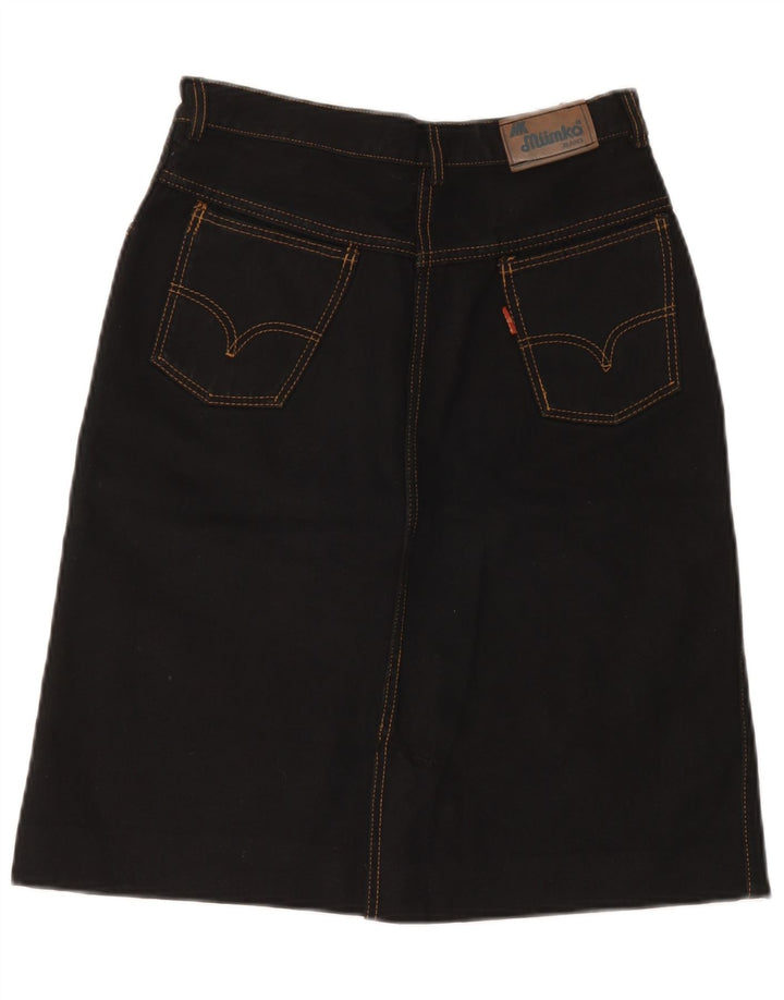 Vintage Womens Denim Skirt IT 42 Medium W28  Black Cotton