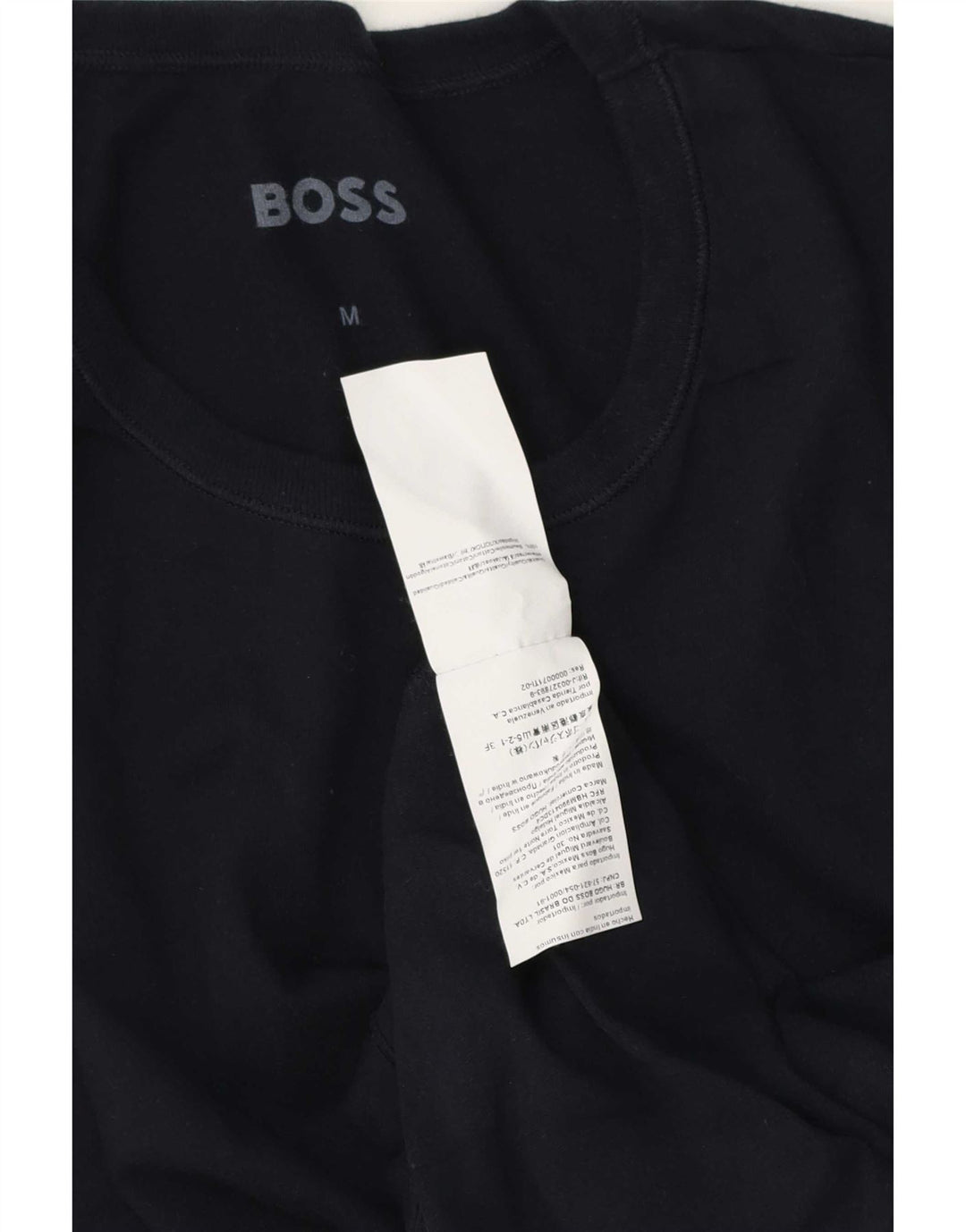 Hugo Boss Homme T-Shirt Top Bleu Marine Moyen Coton