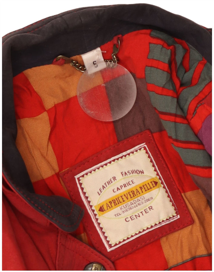 Vintage Womens Suede Oversized Overcoat UK 10 Small Red Leather