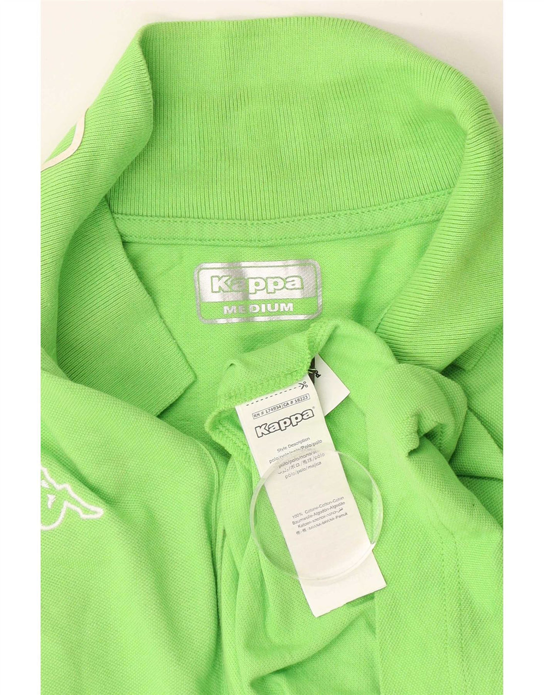 Kappa Mens Polo Shirt Medium Green Cotton