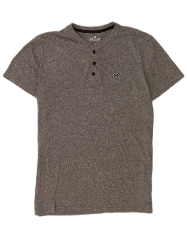 Hollister Mens Graphic T-Shirt Top Small Grey Flecked Cotton