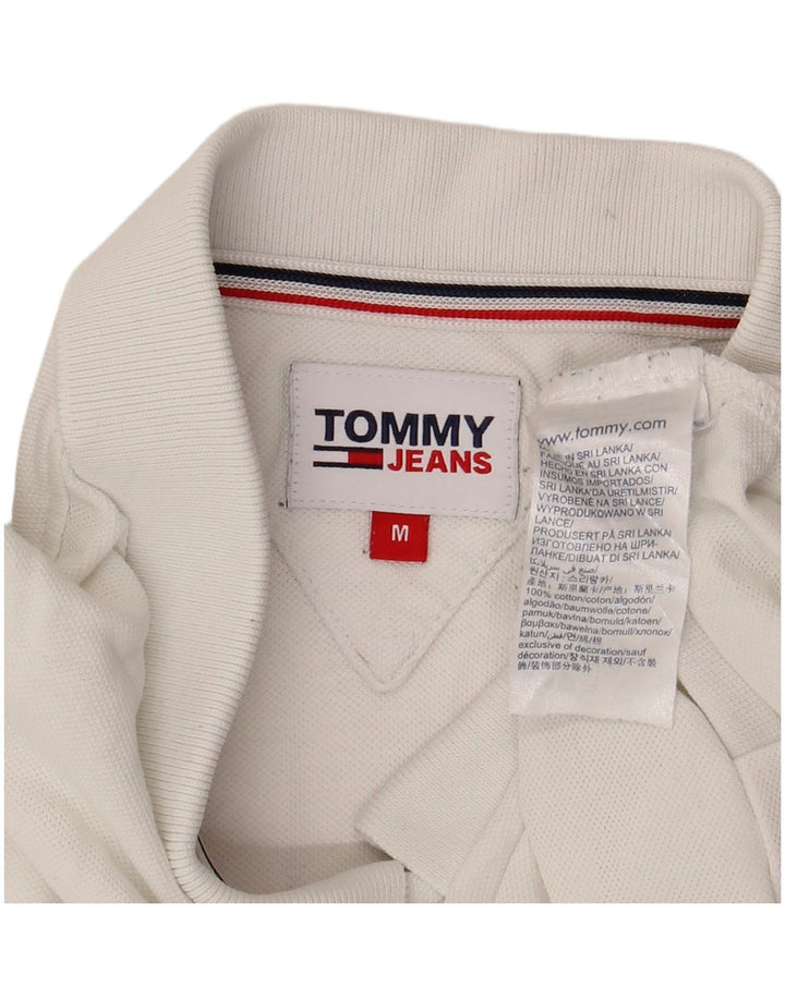 Tommy Hilfiger Mens Polo Shirt Medium White Cotton