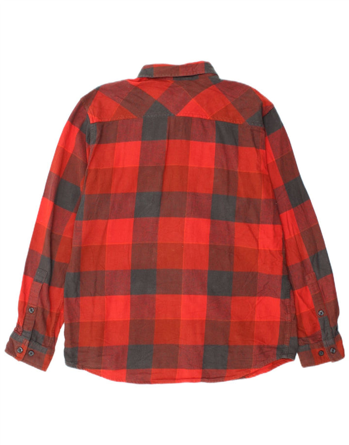 Columbia Mens Flannel Shirt Medium Red Gingham Cotton