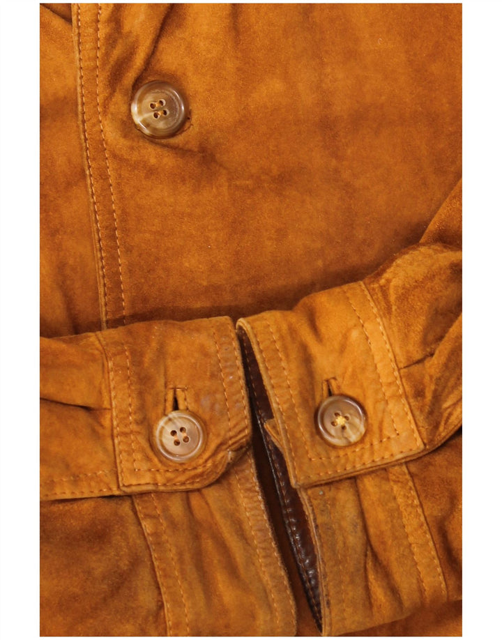 Kapraun Mens Suede Bomber Jacket UK 42 XL Brown