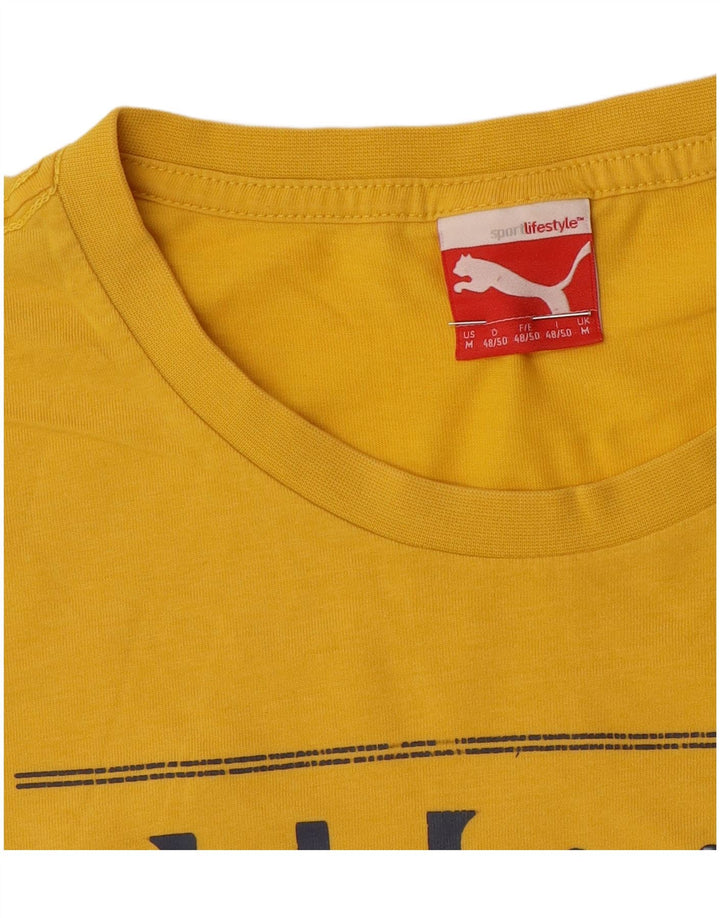 Puma Herre Grafisk T-Shirt Top Medium Gul