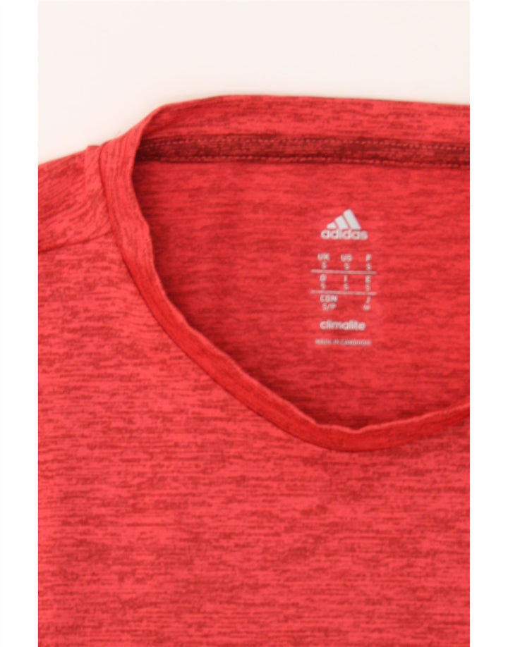 ADIDAS Mens T-Shirt Top Small Red Flecked Polyester Vintage Adidas and Second-Hand Adidas from Messina Hembry 