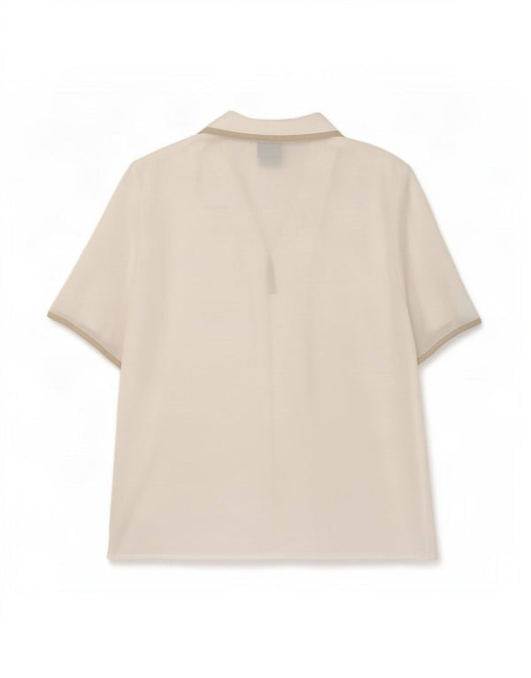 Camicetta da donna a maniche corte Luisa Spagnoli IT 46 Large Poliestere bianco