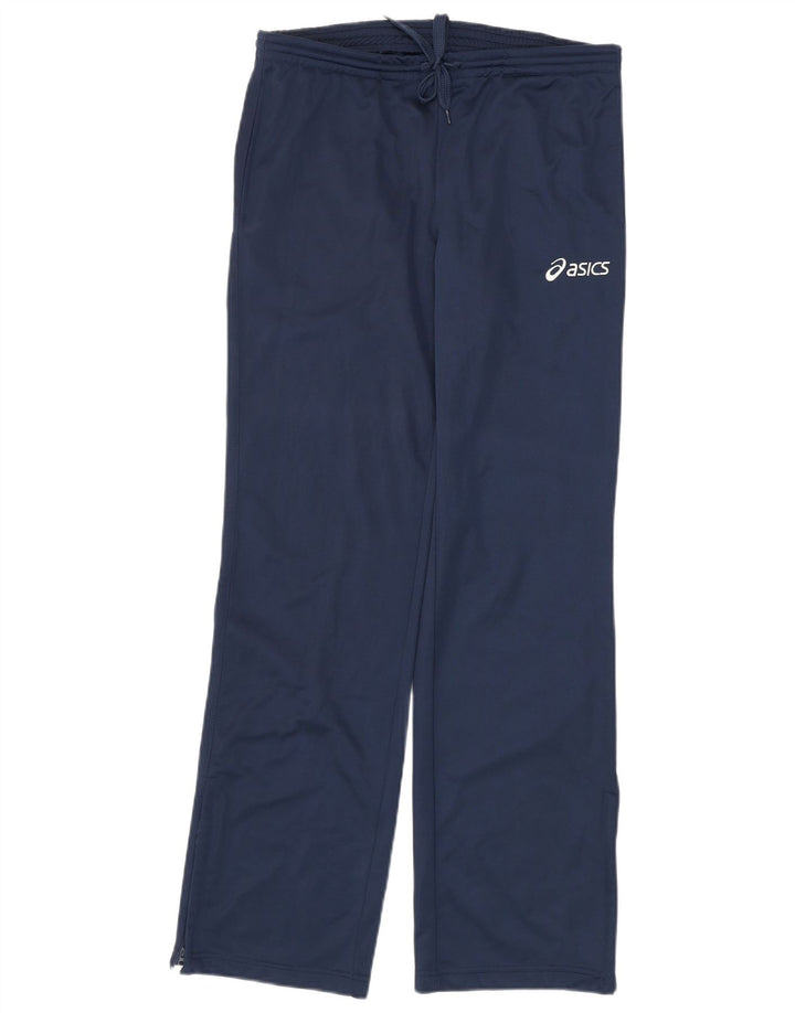 Pantaloni da tuta da uomo Asics medi in poliestere blu navy