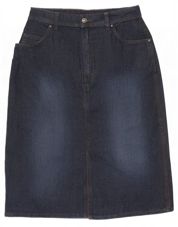 Marks & Spencer Damen Jeansrock UK 10 Small W28 Marineblaue Baumwolle