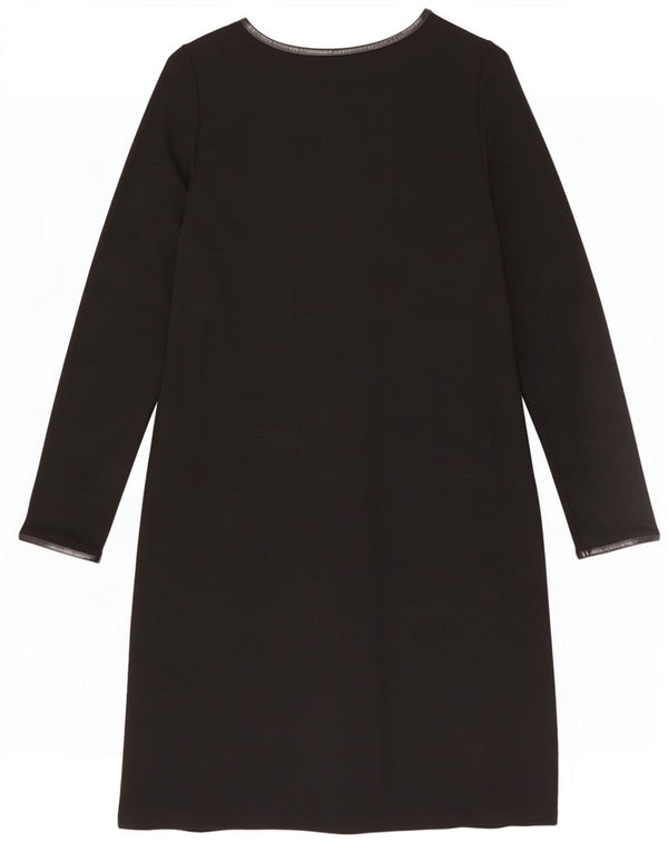 Marks & Spencer Womens Long Sleeve Shift Dress UK 16 Large Black
