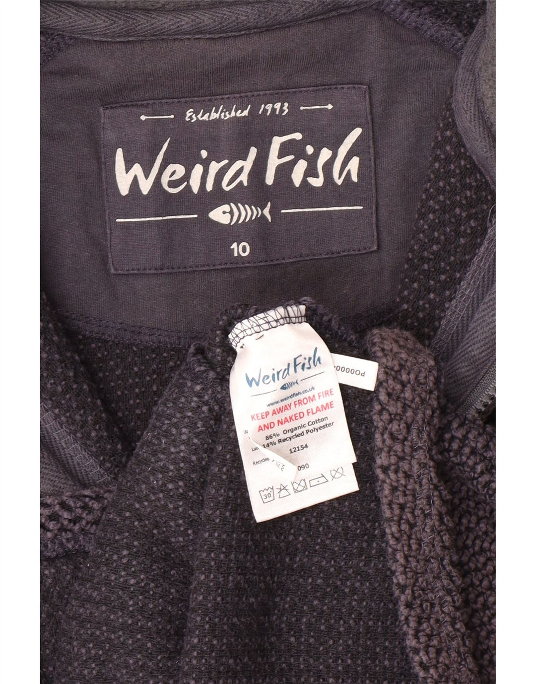 WEIRD FISH Womens Tracksuit Top Jacket UK 10 Small  Navy Blue Cotton