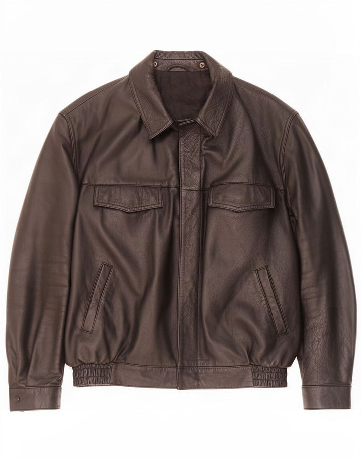 Stadler Mens Leather Jacket UK 44 2XL Black