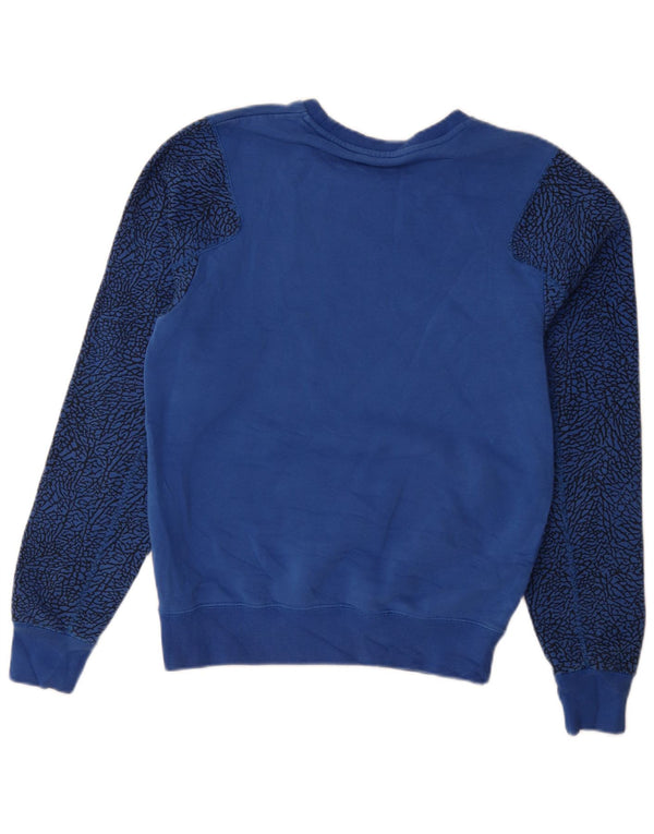 Jordan Mens Abstract Pattern Sweatshirt Jumper Small Blue Cotton