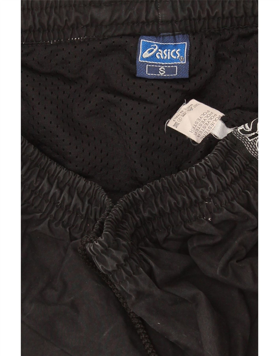 Asics Mens Graphic Sport Shorts Small Black Polyester