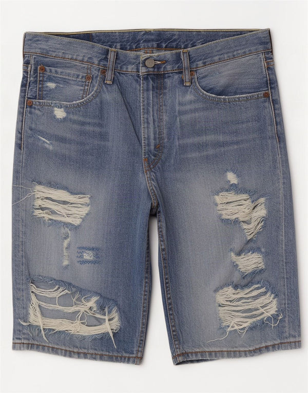 Levi's Uomo 508 Pantaloncini di jeans invecchiati W33 Cotone blu medio