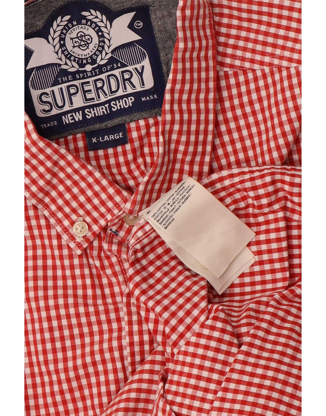 Superdry Herreskjorte XL Rød Gingham Bomuld