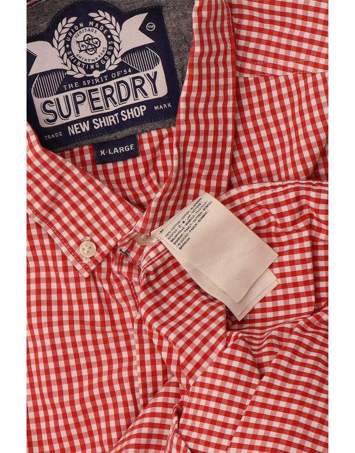 Superdry Herreskjorte XL Rød Gingham Bomuld