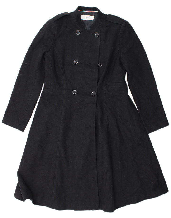 John Lewis Womens Double Breasted Coat UK 12 Medium  Black