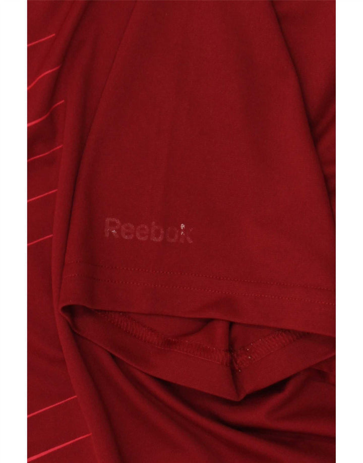 Reebok Mens Graphic T-Shirt Top Small Burgundy Polyester