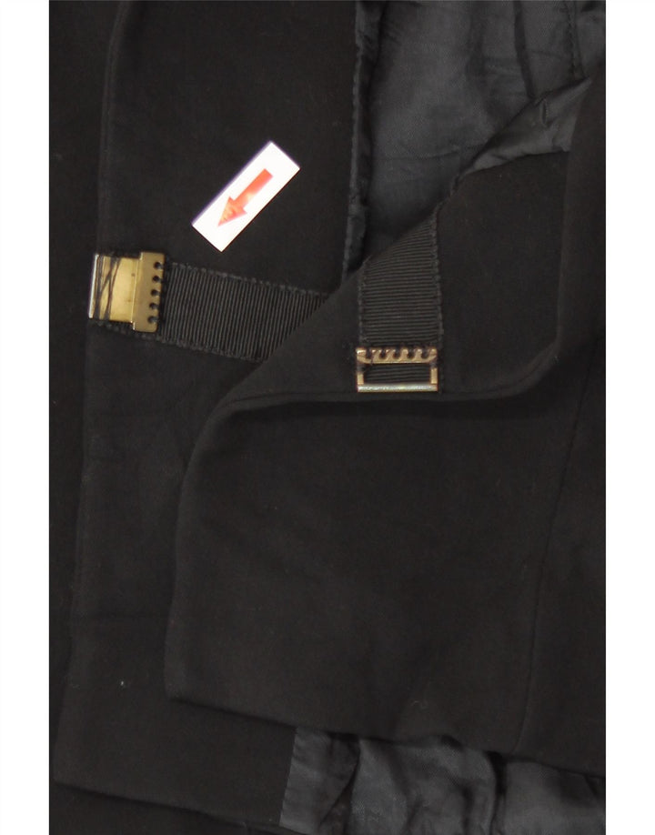 Valentino Womens Roma Open Blazer Jacket UK 4 XS Black Wool