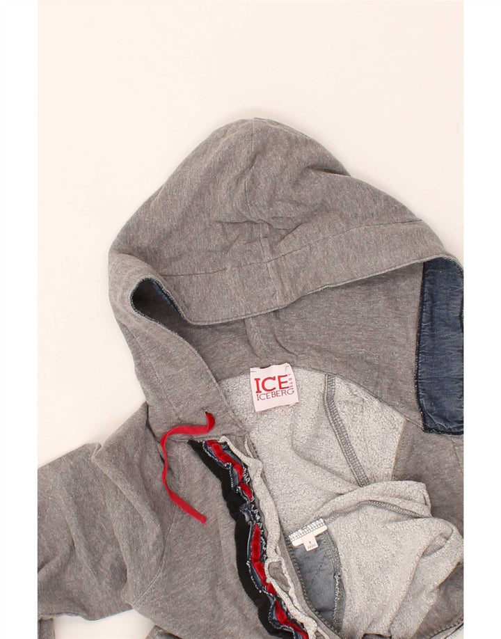 ICEBERG Girls Zip Hoodie Sweater 5-6 Years Grey Vintage Iceberg and Second-Hand Iceberg from Messina Hembry 