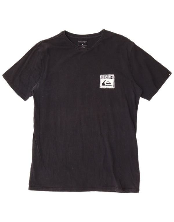 Quiksilver Mens Regular Fit Graphic T-Shirt Top Large Black Cotton