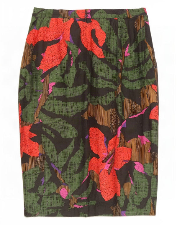 Falda recta vintage para mujer W24 XS multicolor floral
