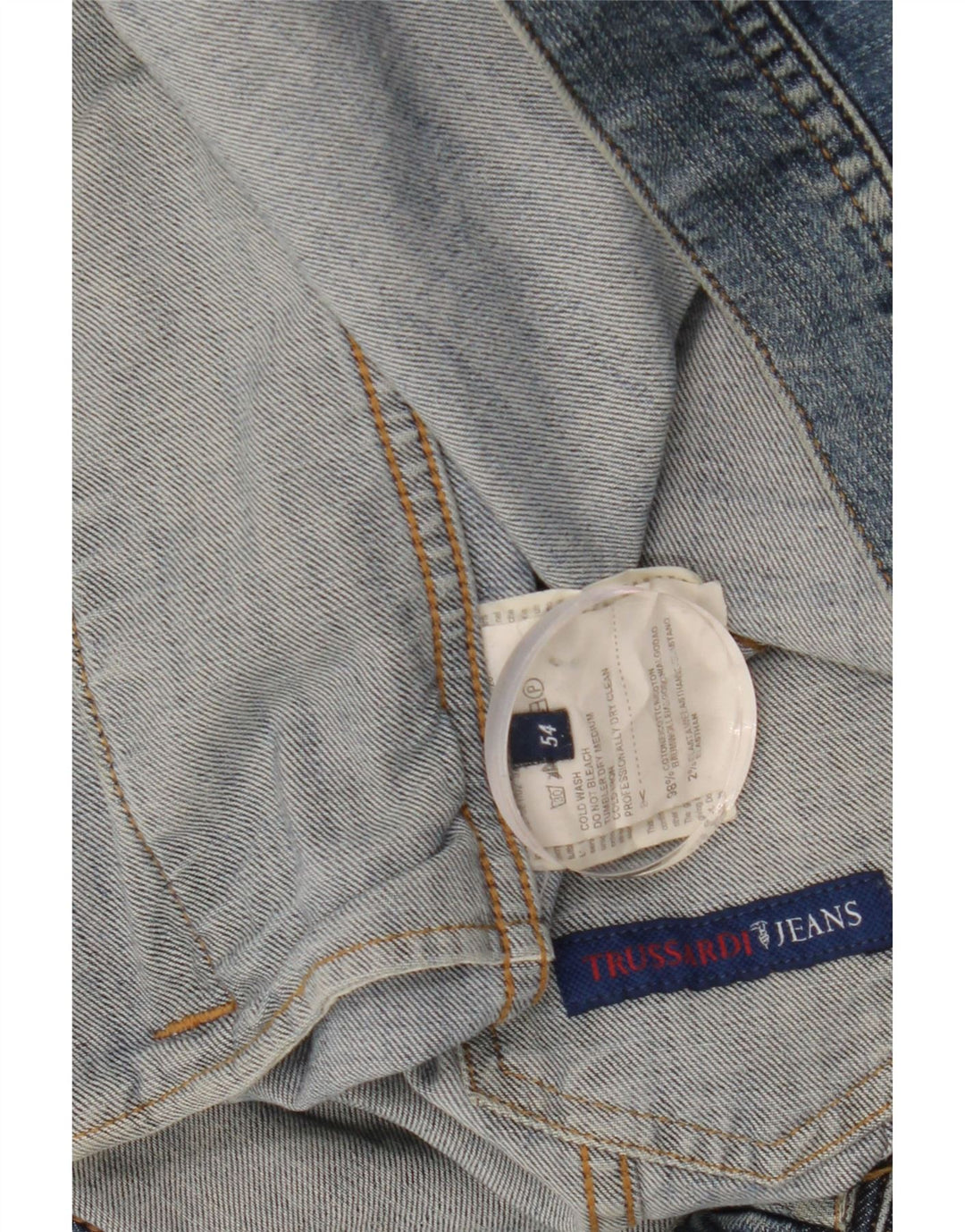 Trussardi Jeans Mens Denim Jacket IT 54 XL Blue Cotton