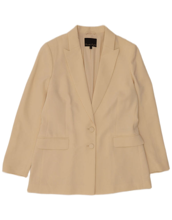 Phase Eight Womens 2 Button Blazer Jacket UK 14 Medium Beige Polyester