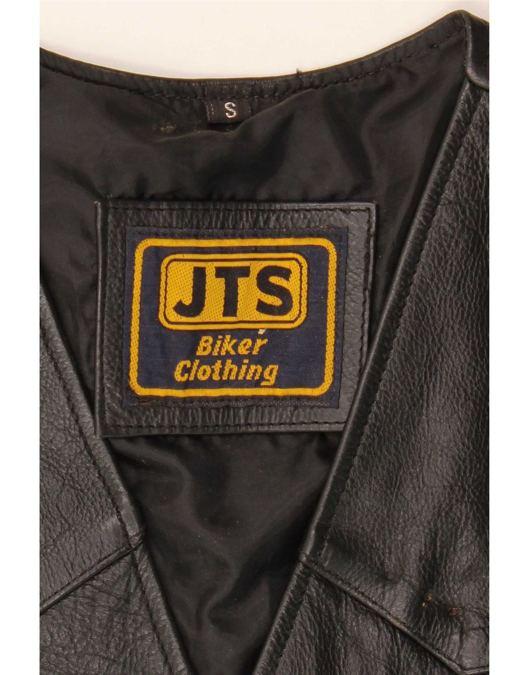 Gilet in pelle da motociclista da uomo JTS piccolo nero