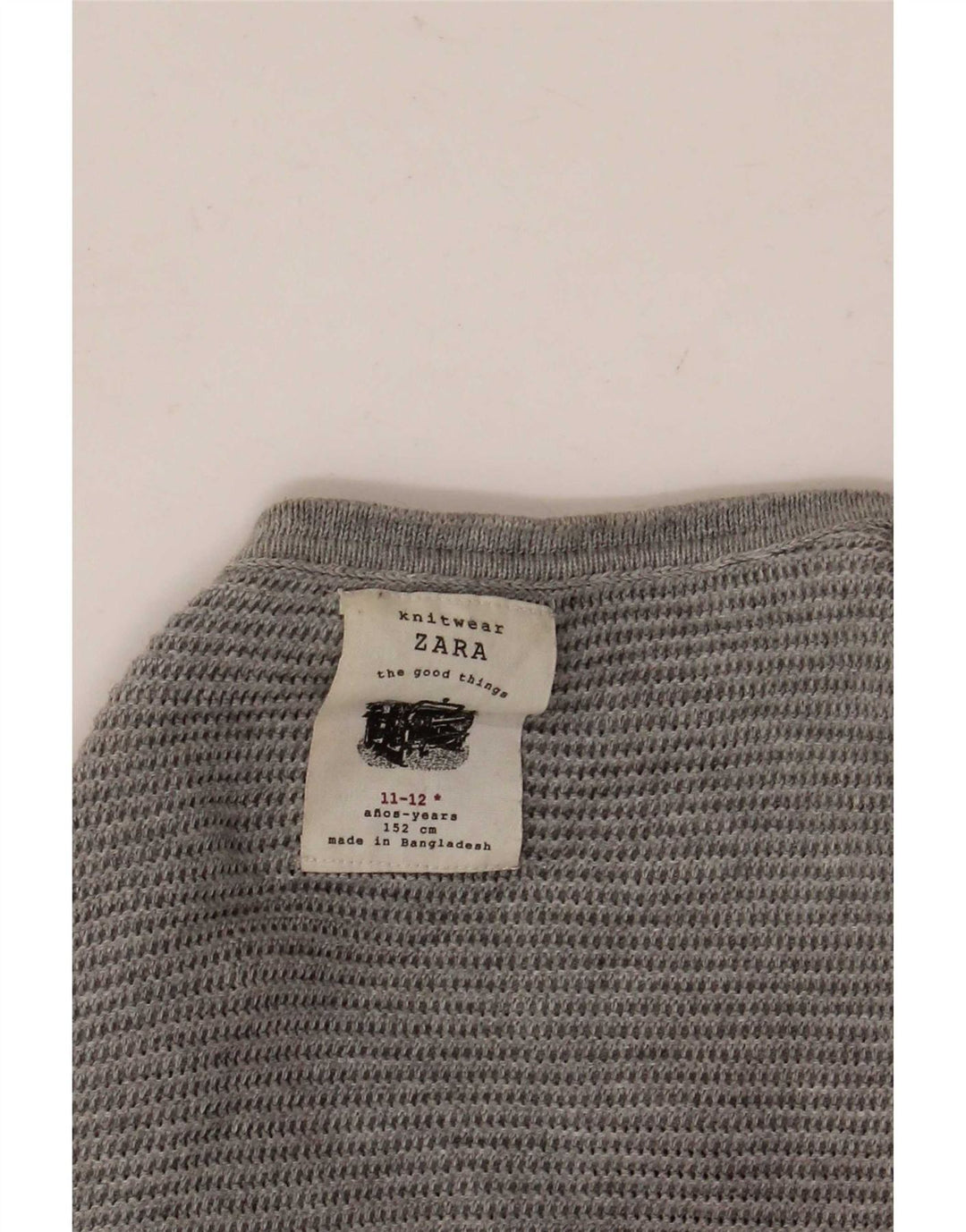 Zara Boys Crew Neck Jumper Sweater 11-12 Years Grey