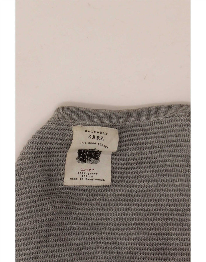 Zara Boys Crew Neck Jumper Sweater 11-12 Years Grey