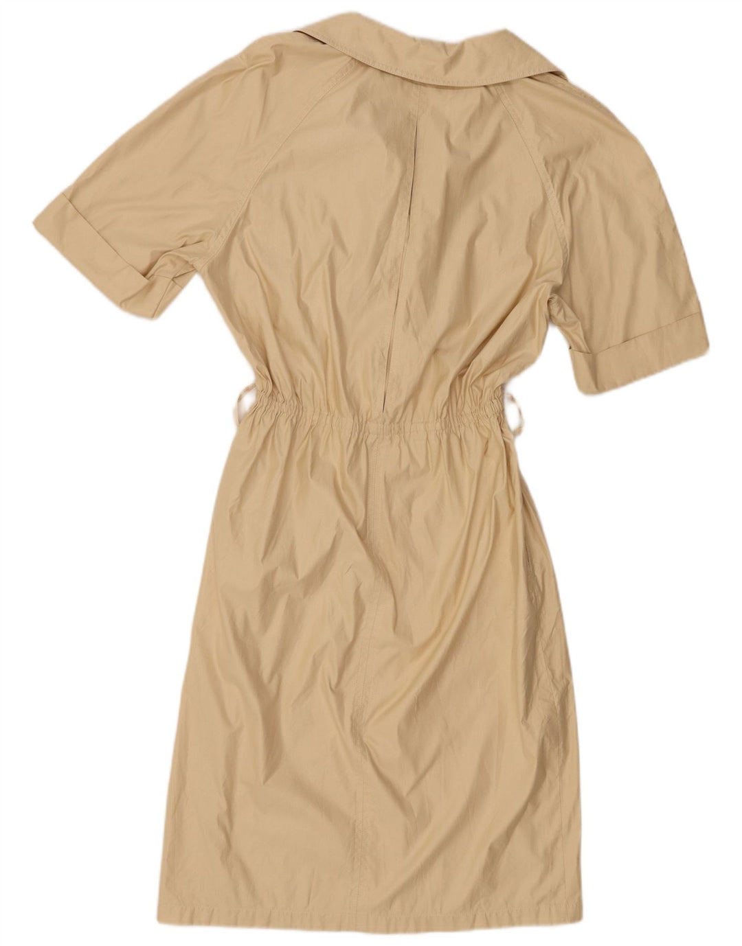 Vintage Womens Short Sleeve Pullover Shirt Dress UK 14 Medium Beige