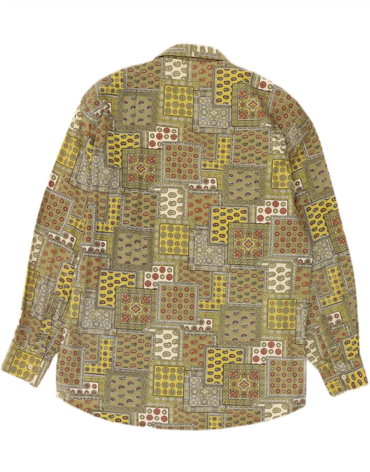 VINTAGE Mens Shirt XL Green Patchwork Cotton Vintage Vintage and Second-Hand Vintage from Messina Hembry 