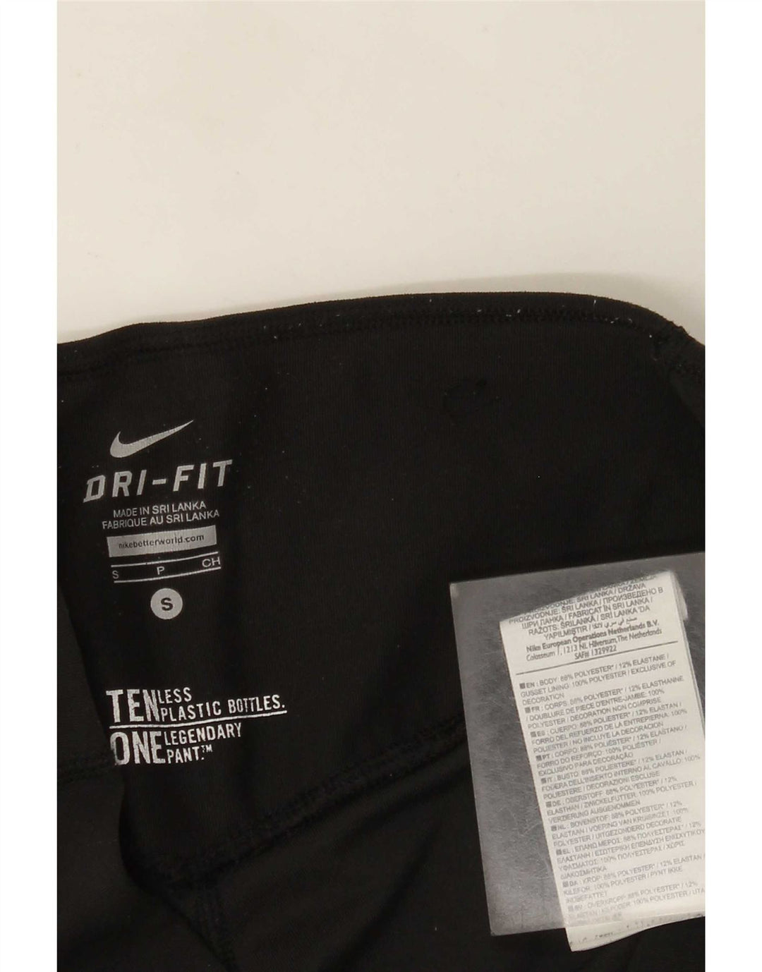 Leggings Nike Dri Fit Capri da donna UK 8 Small poliestere nero