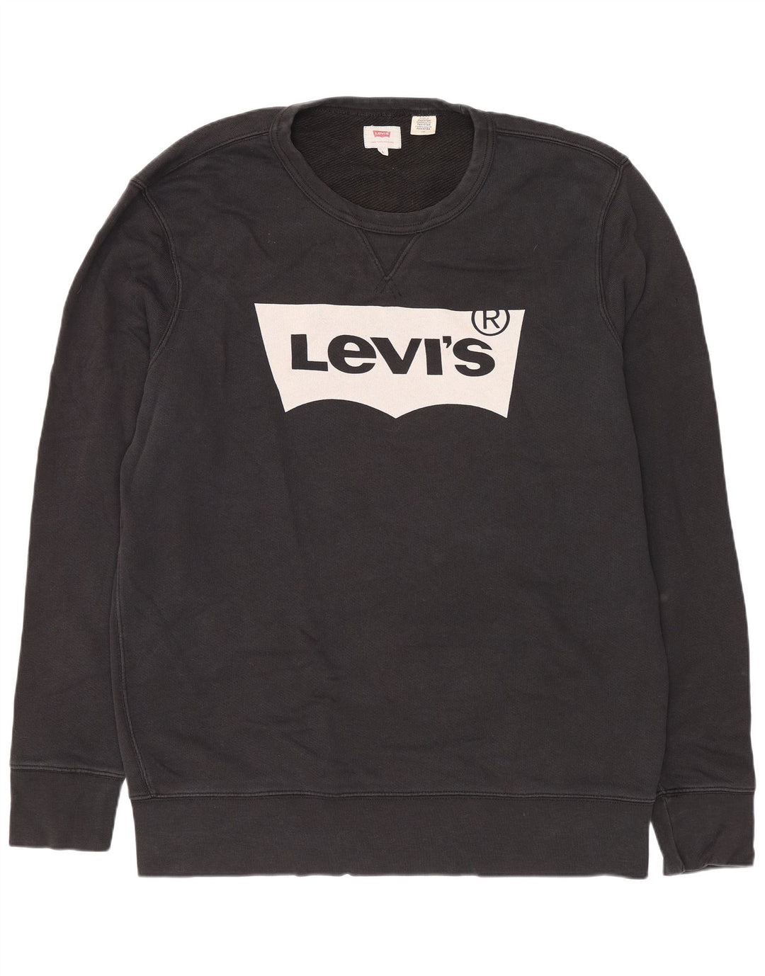 Levi's Mens Graphic Regular Fit Sweatshirt Jumper Large Black Cotton