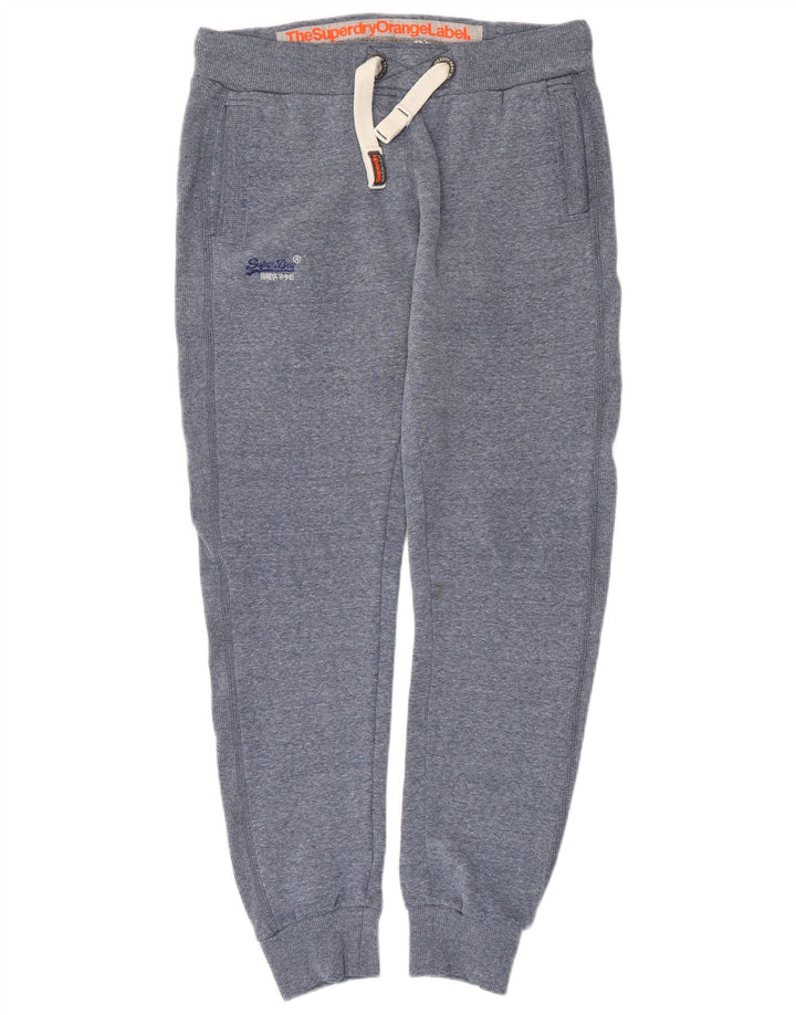Superdry Mens Tracksuit Trousers Joggers Medium  Blue Flecked Cotton
