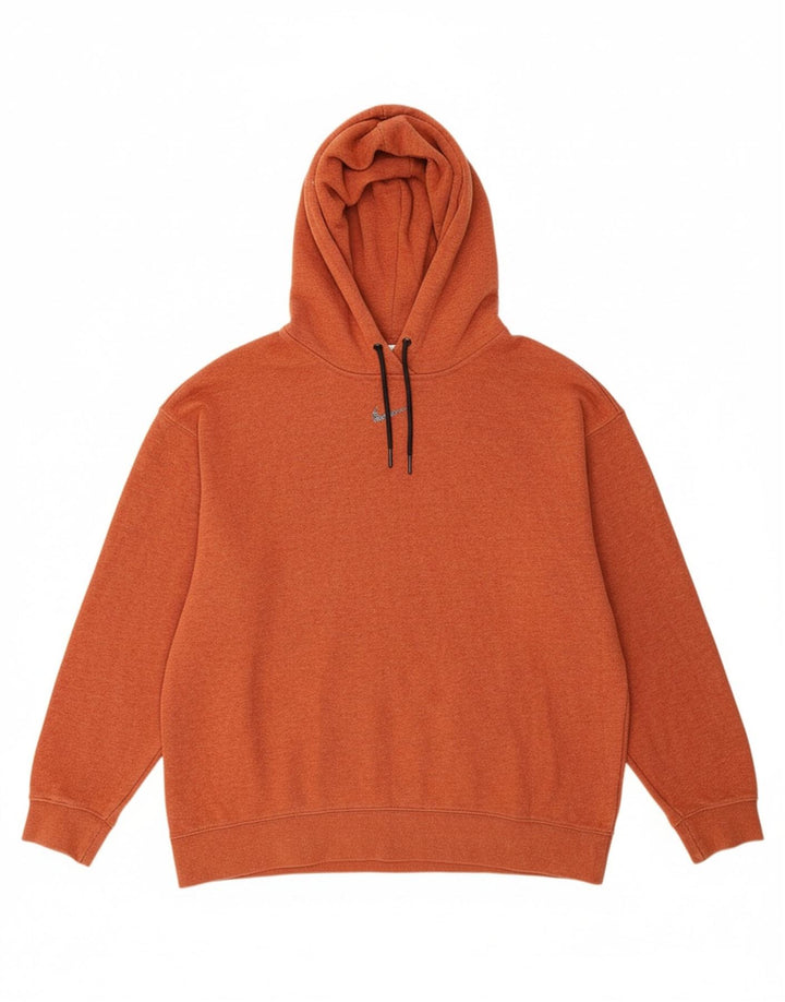 NIKE Mens Hoodie Jumper Small Orange Cotton