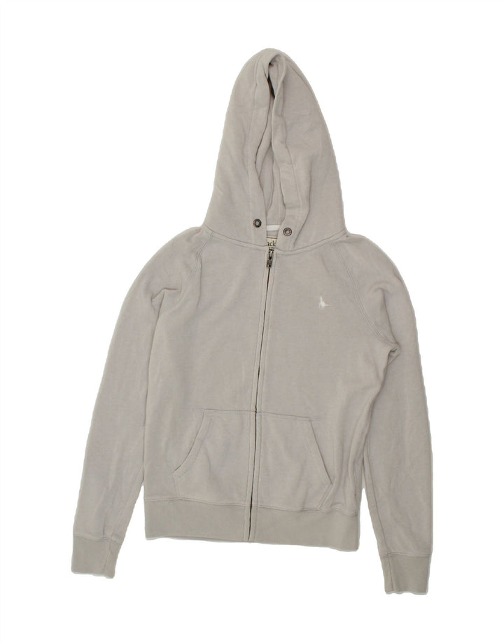 JACK WILLS Womens Zip Hoodie Sweater UK 10 Small Grey Polyester Vintage Jack Wills and Second-Hand Jack Wills from Messina Hembry 