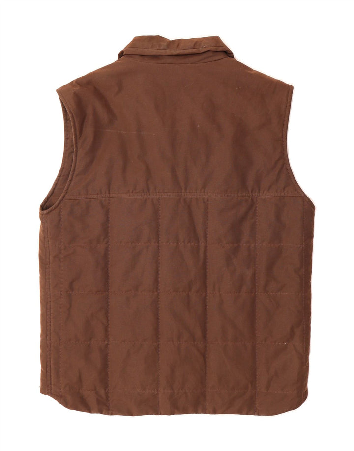 TRUSSARDI Mens Padded Gilet IT 48 Medium Brown Cotton Vintage Trussardi and Second-Hand Trussardi from Messina Hembry 