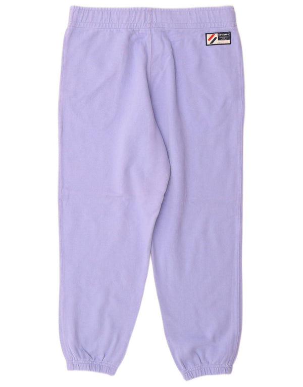 Superdry Womens Tracksuit Trousers Joggers UK 14 Large Purple Cotton