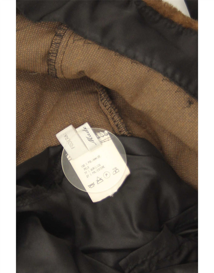 Cappotto Sherpa vintage da donna IT 42 medio nero in poliammide
