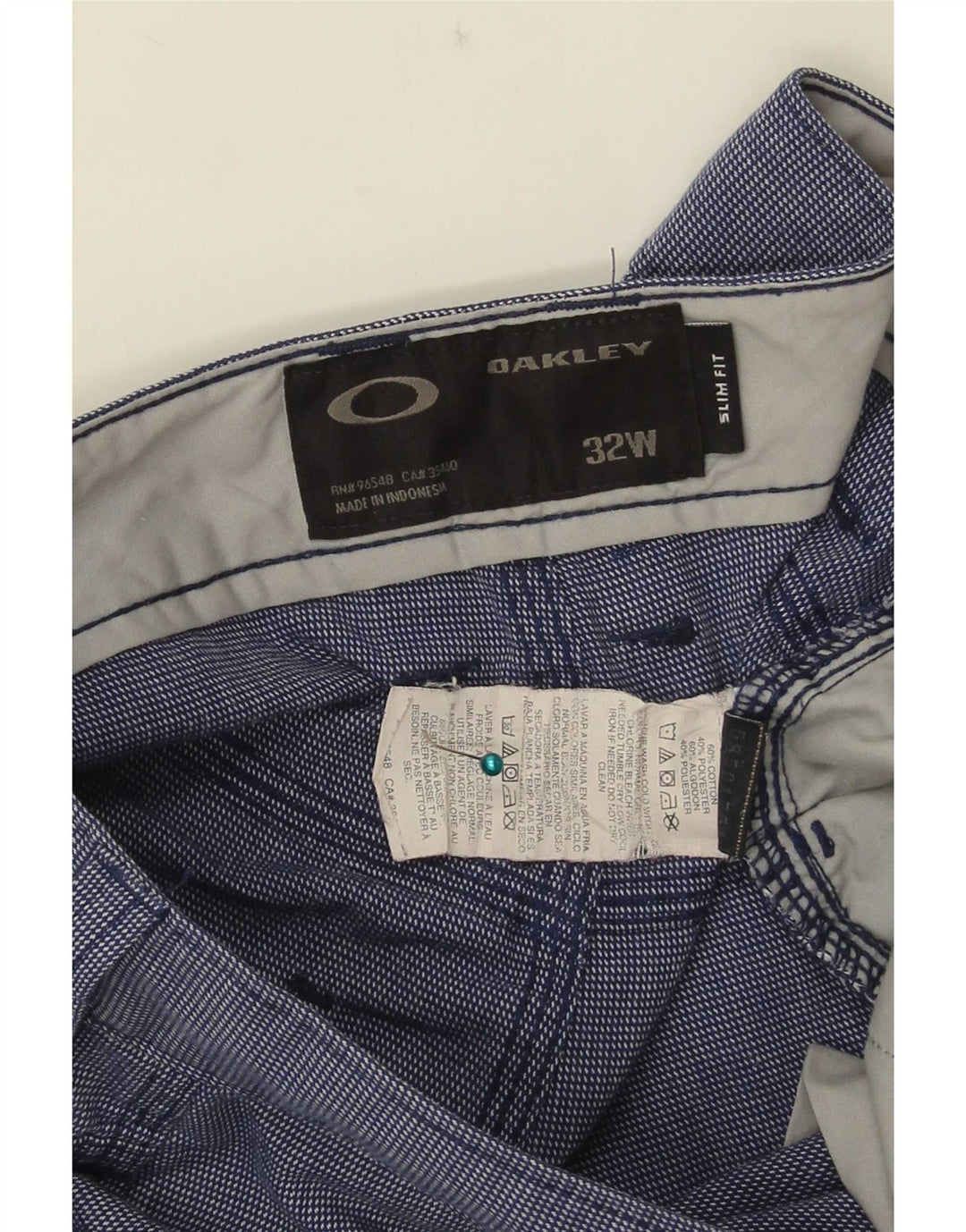 Oakley Mens Casual Shorts W32 Medium Blue Cotton