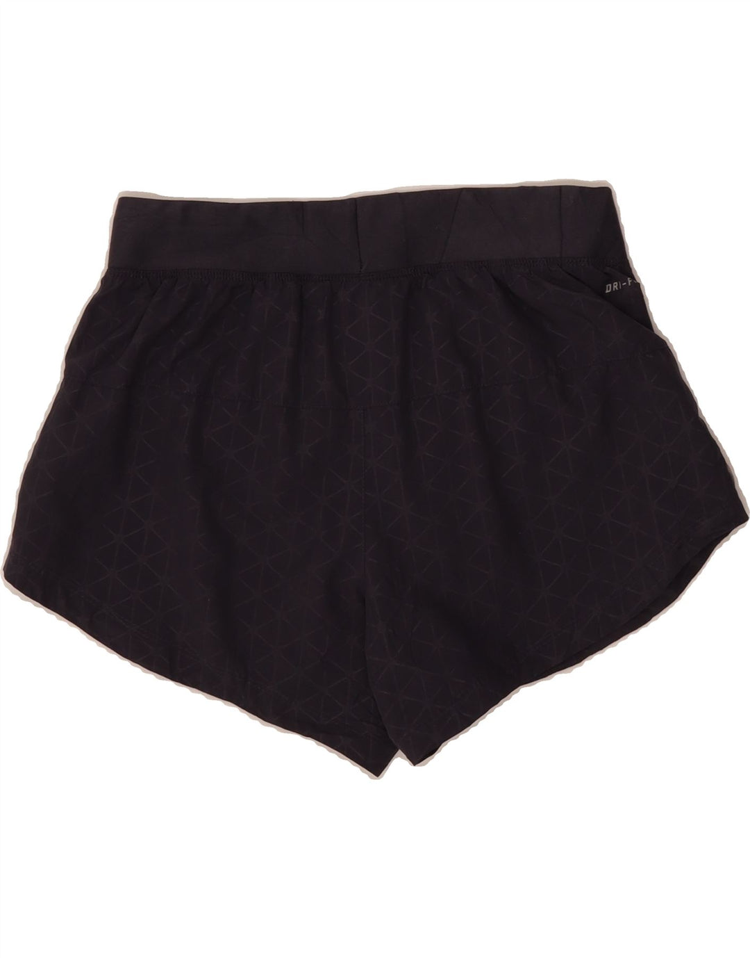 NIKE Womens Dri Fit Sport Shorts UK 14 Medium Black Geometric Polyester Vintage Nike and Second-Hand Nike from Messina Hembry 